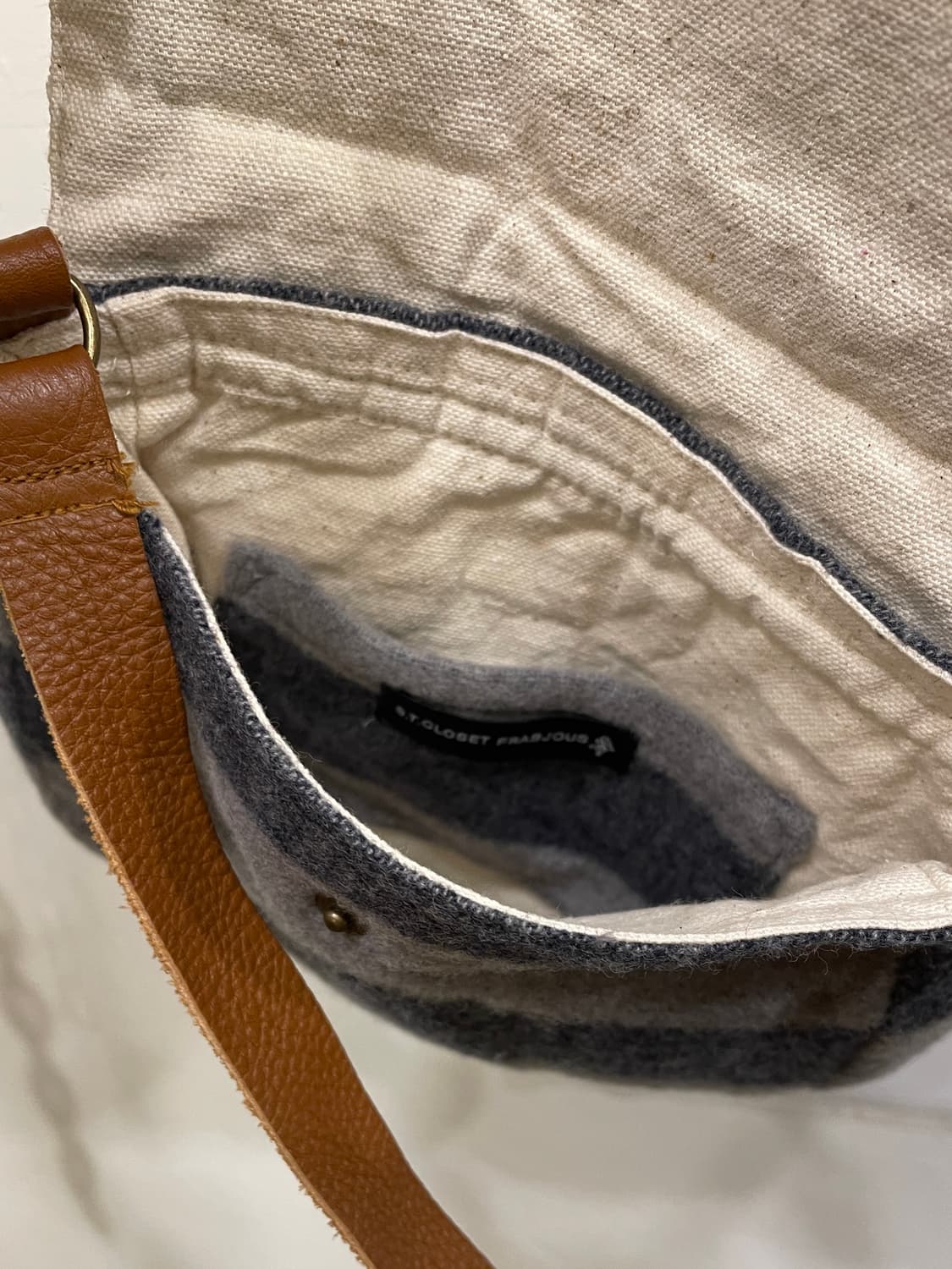 뜨개 플라워 레이스 스트라이프 니트 미니백 모리 상품이미지5