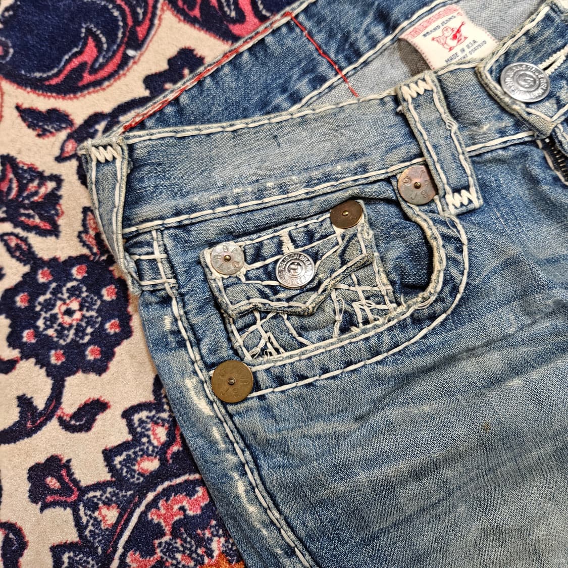 트루릴리젼 조이 슈퍼티 빈티지 y2k 부츠컷 데님팬츠 30size 상품이미지6