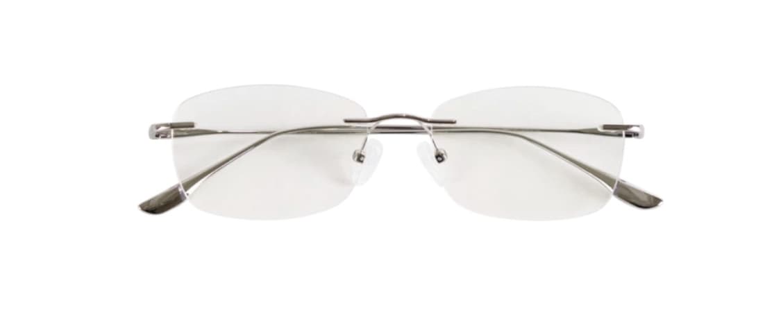 [OS]한글 안경 블루라이트 실버 티탄 스퀘어 무테 상품이미지1