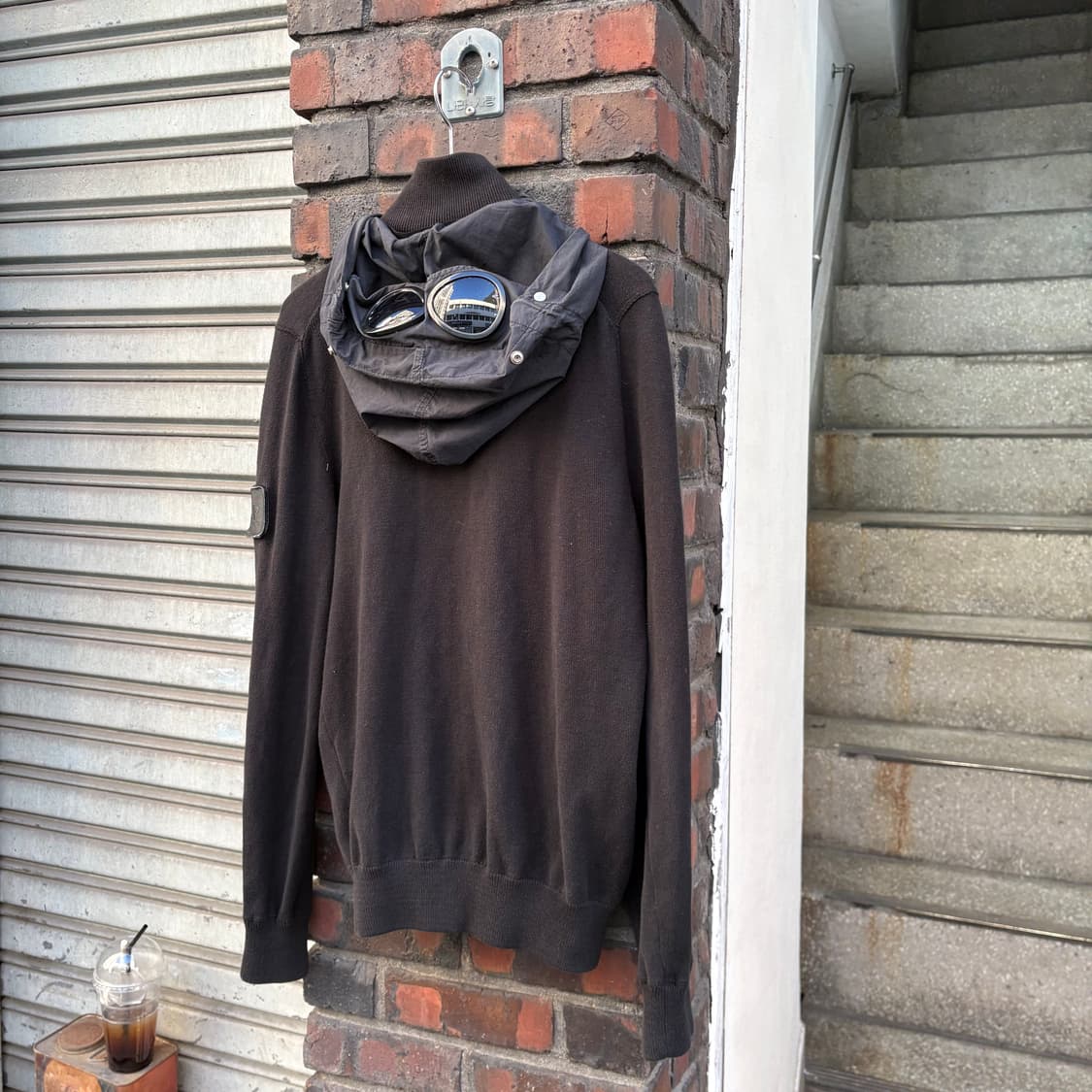 씨피컴퍼니 탈부착 후드 니트 집업 자켓 상품이미지8