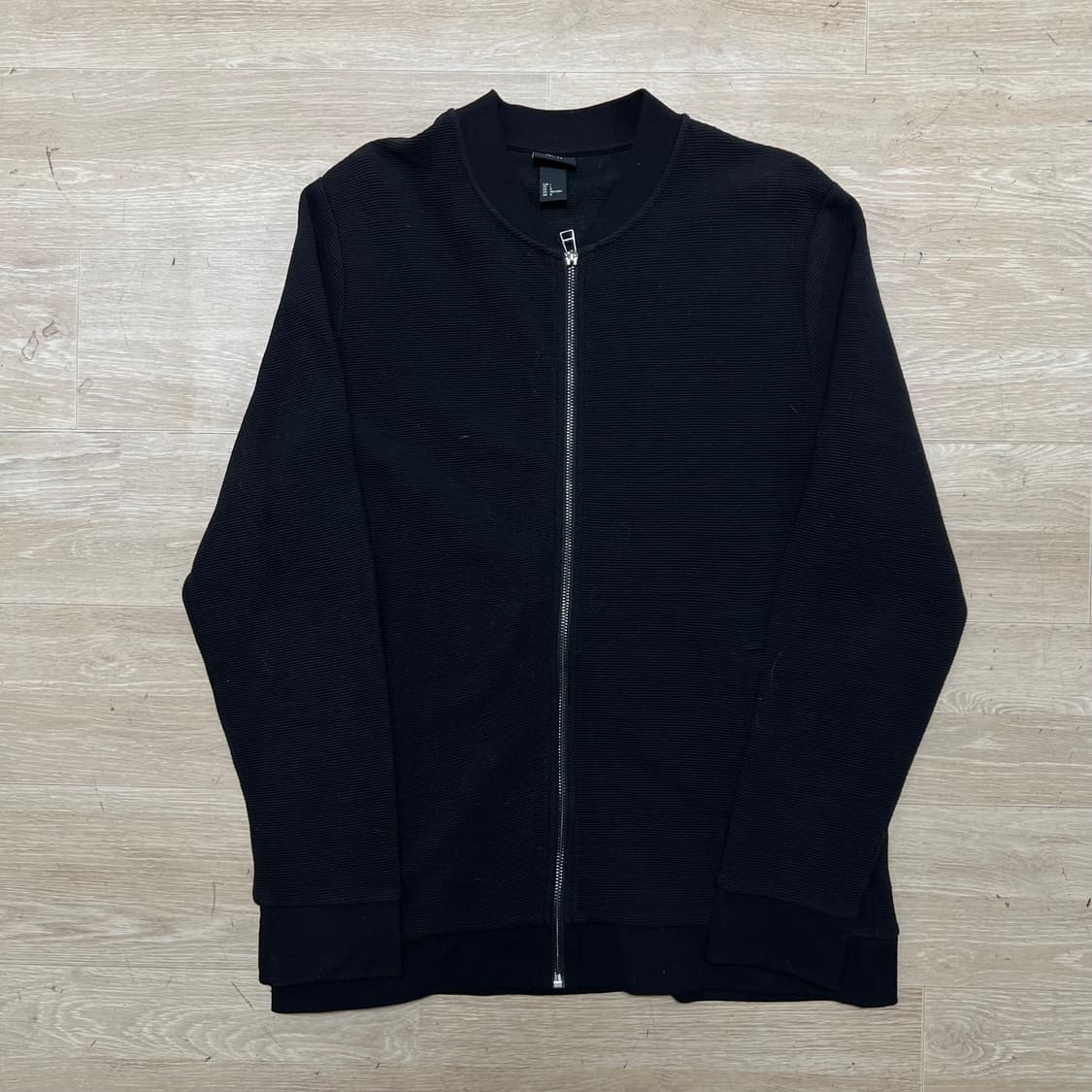 에이치엔엠 H&M 남성 와플 니트집업 [블랙] L/100 상품이미지1