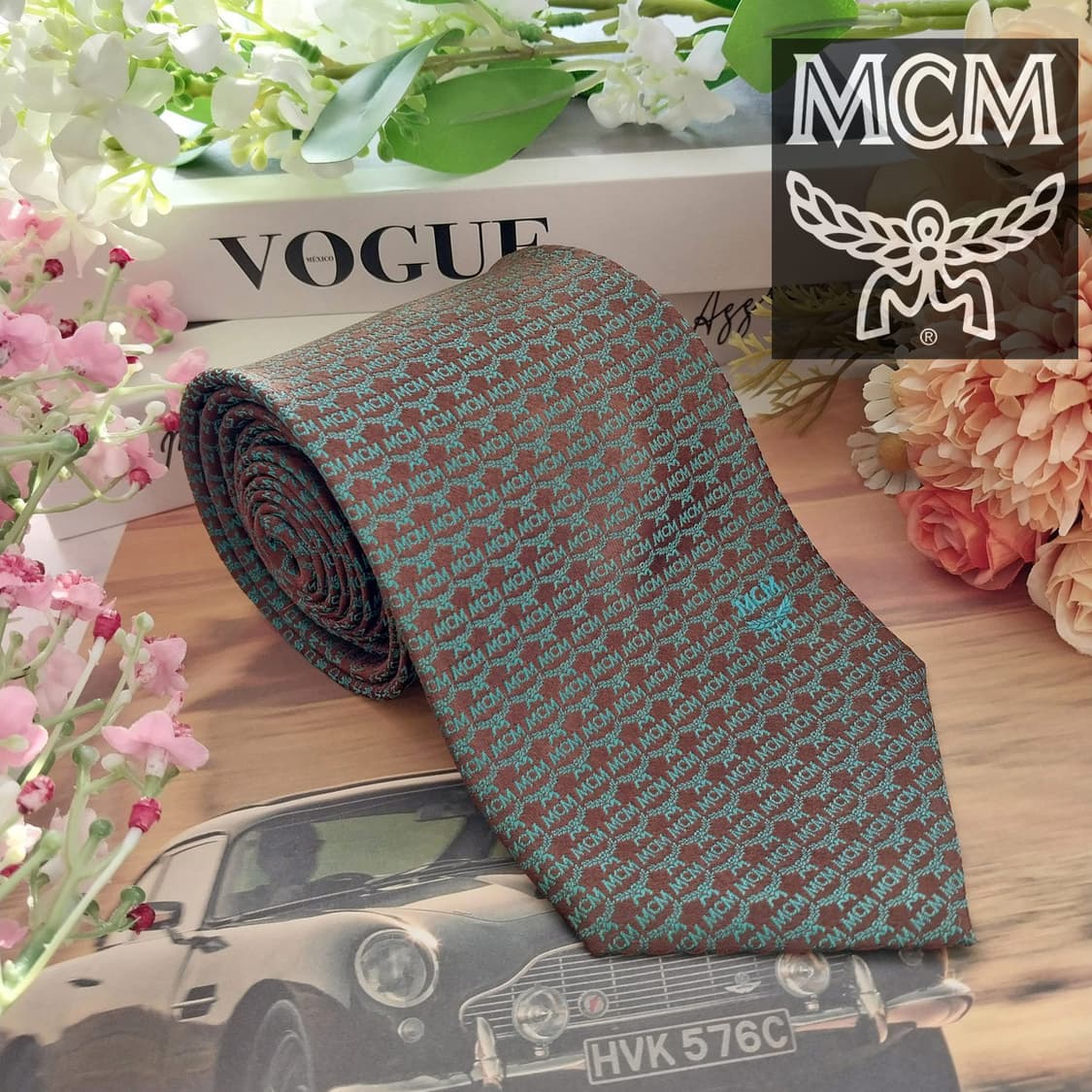 MCM 실크 올오버 로고 패턴 넥타이 9.3cm A+등급 K1526
 상품이미지1