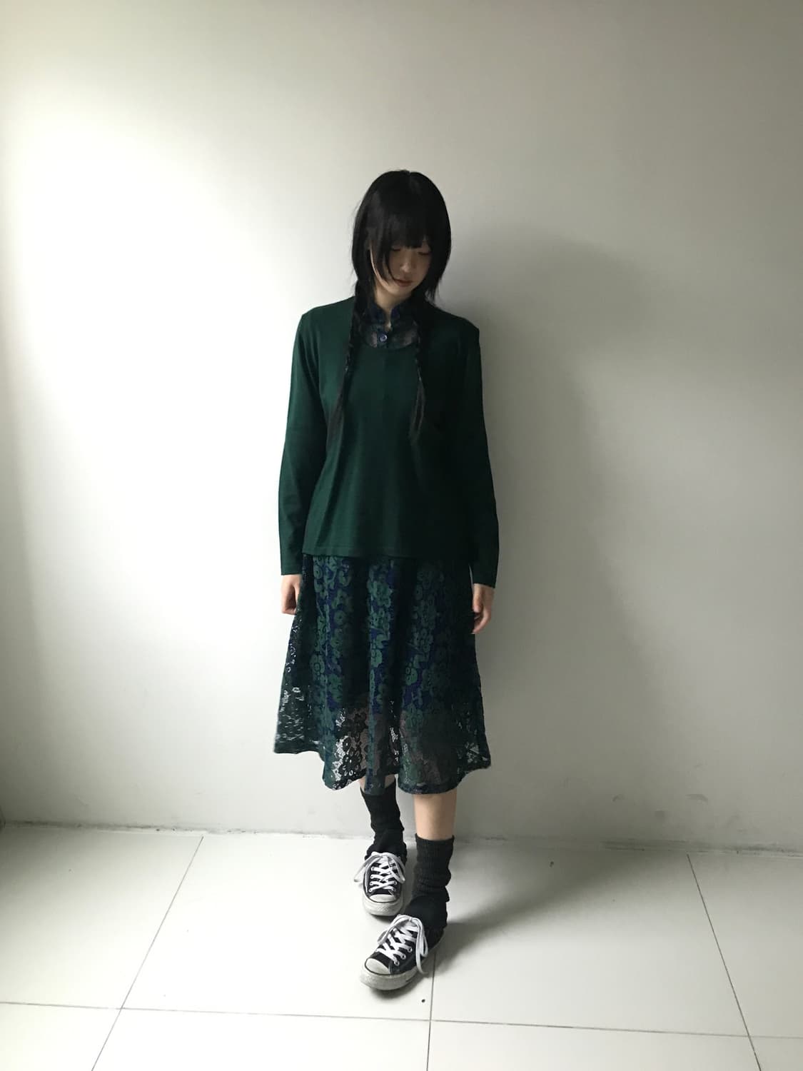 U neck knit(bluish green) 상품이미지5