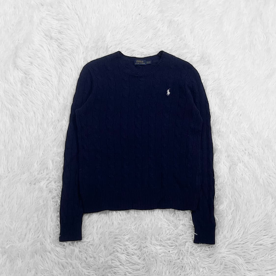 폴로 랄프로렌 포니 로고 케이블 니트 네이비 상품이미지2