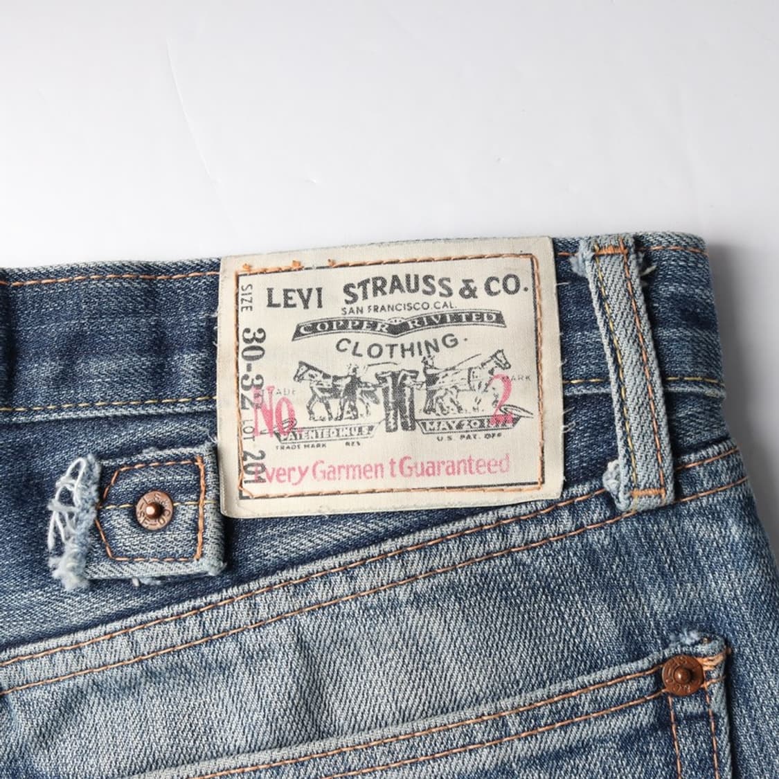 리바이스 Lot 201 빈티지 클로딩 린넨패치 셀비지 진 30 상품이미지5