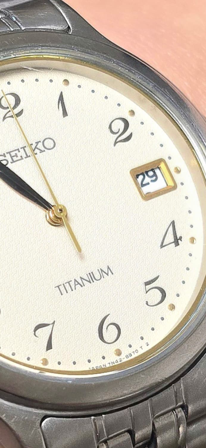 세이코 90's 7N42-8A60 티타늄 크림다이얼 브레게 인덱스 상품이미지9