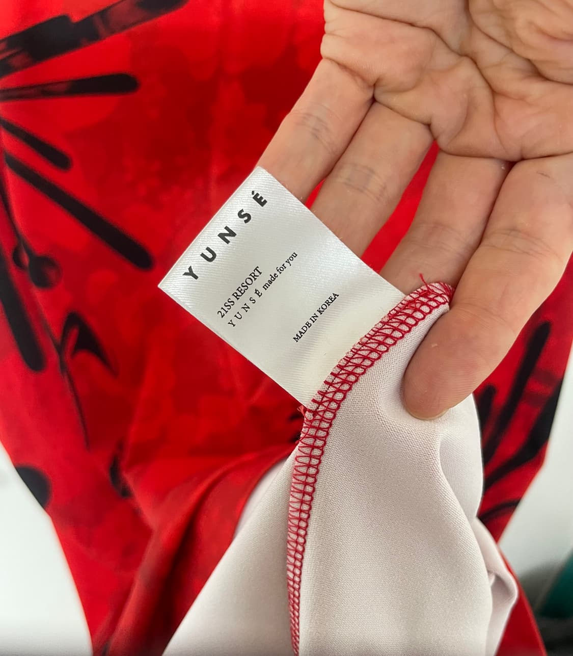 Yunse 프린트 원피스 레드 상품이미지4