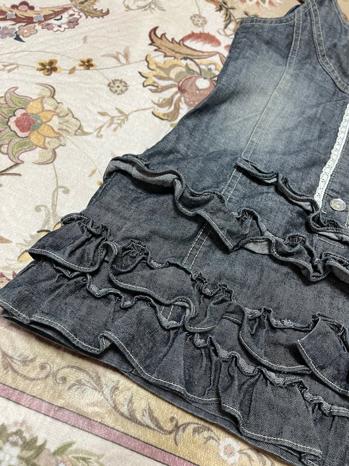 갸루 데님 미니 슬리브리스  상품이미지3