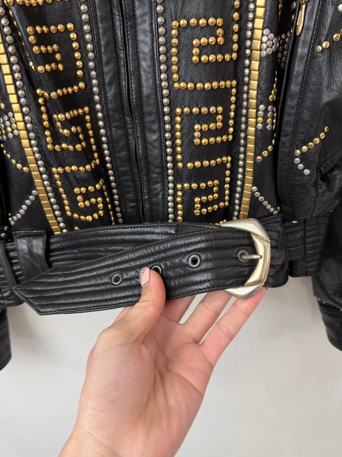 90s gacca 스터디드 레더 봄버 상품이미지3