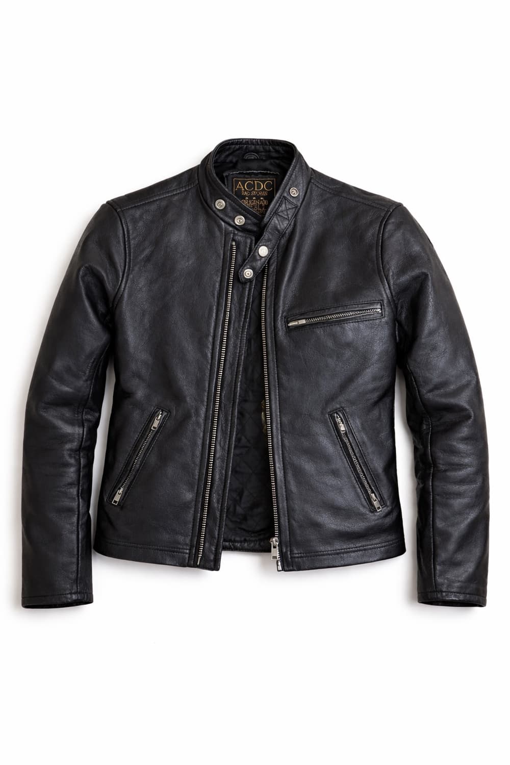 AC/DC 블랙 레더 라이더 자켓 / 빈티지 무드 상품이미지1