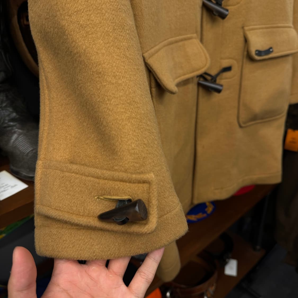 90s 폴로 랄프로렌 체크 라이닝 후디 떡볶이더플 코트 polo 상품이미지5