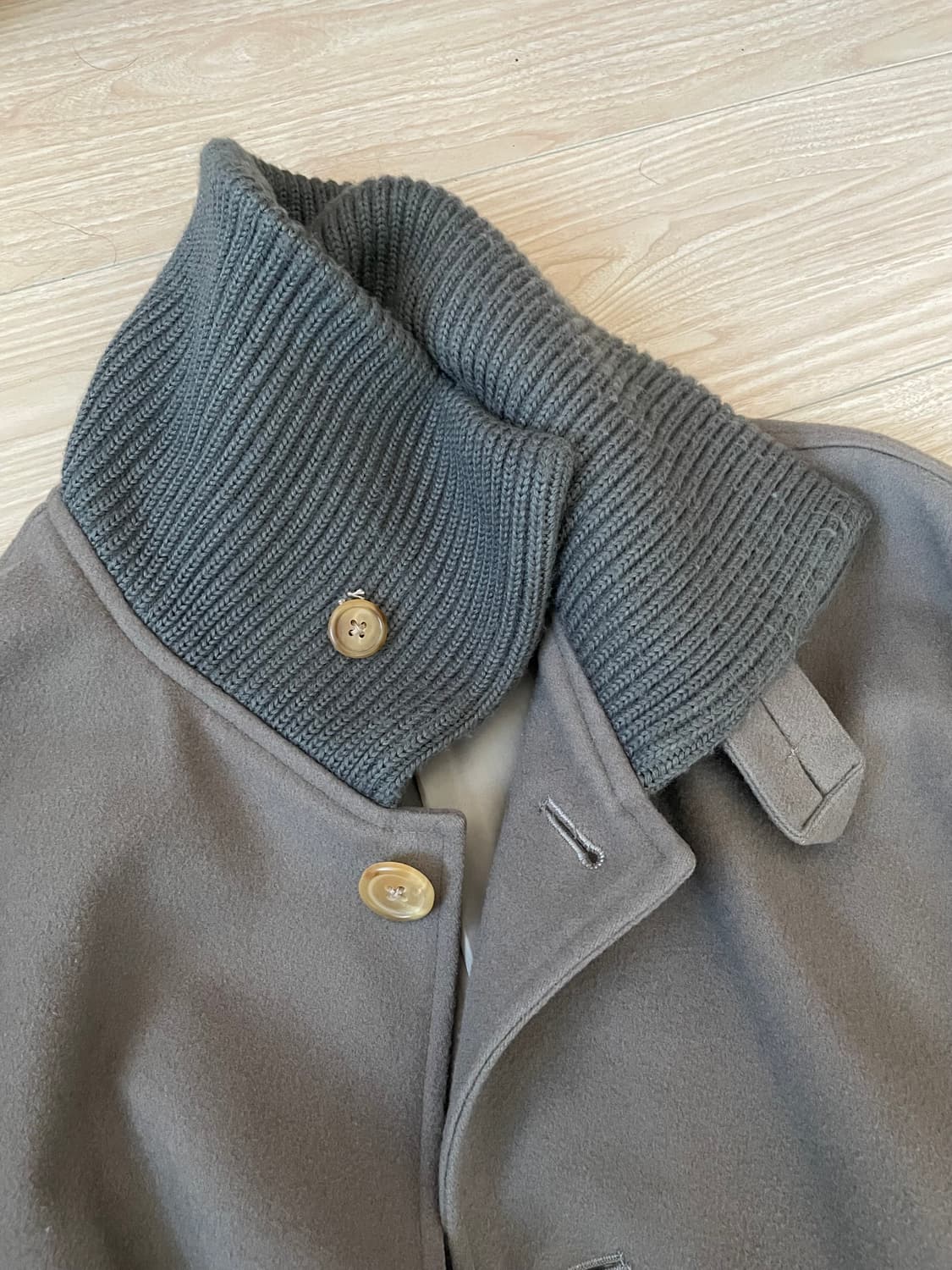 예약중 / 요지야마모토 니트넥 롱코트 / 라프시몬스 상품이미지5