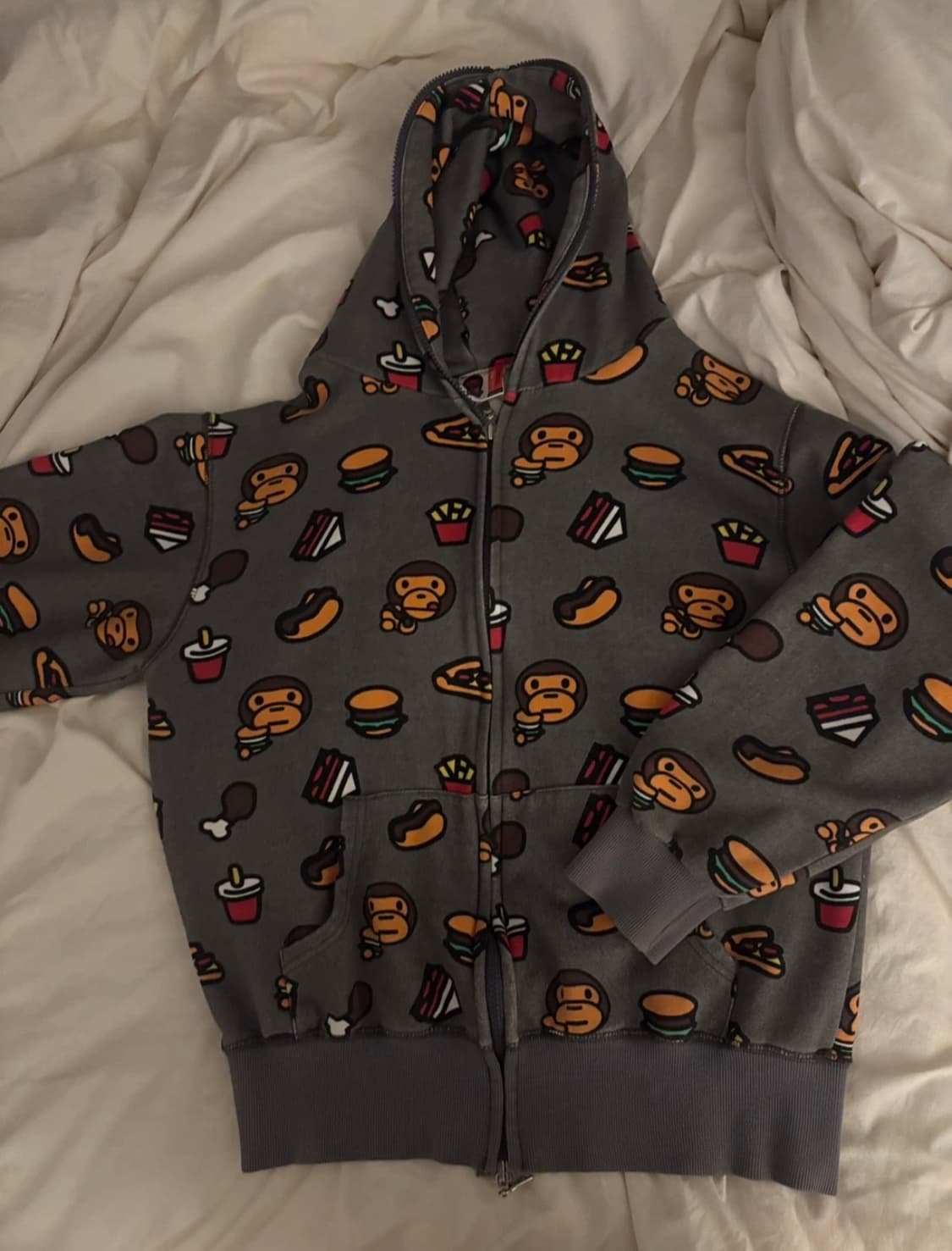 BAPE 마일로 후드집업 회색m 상품이미지1