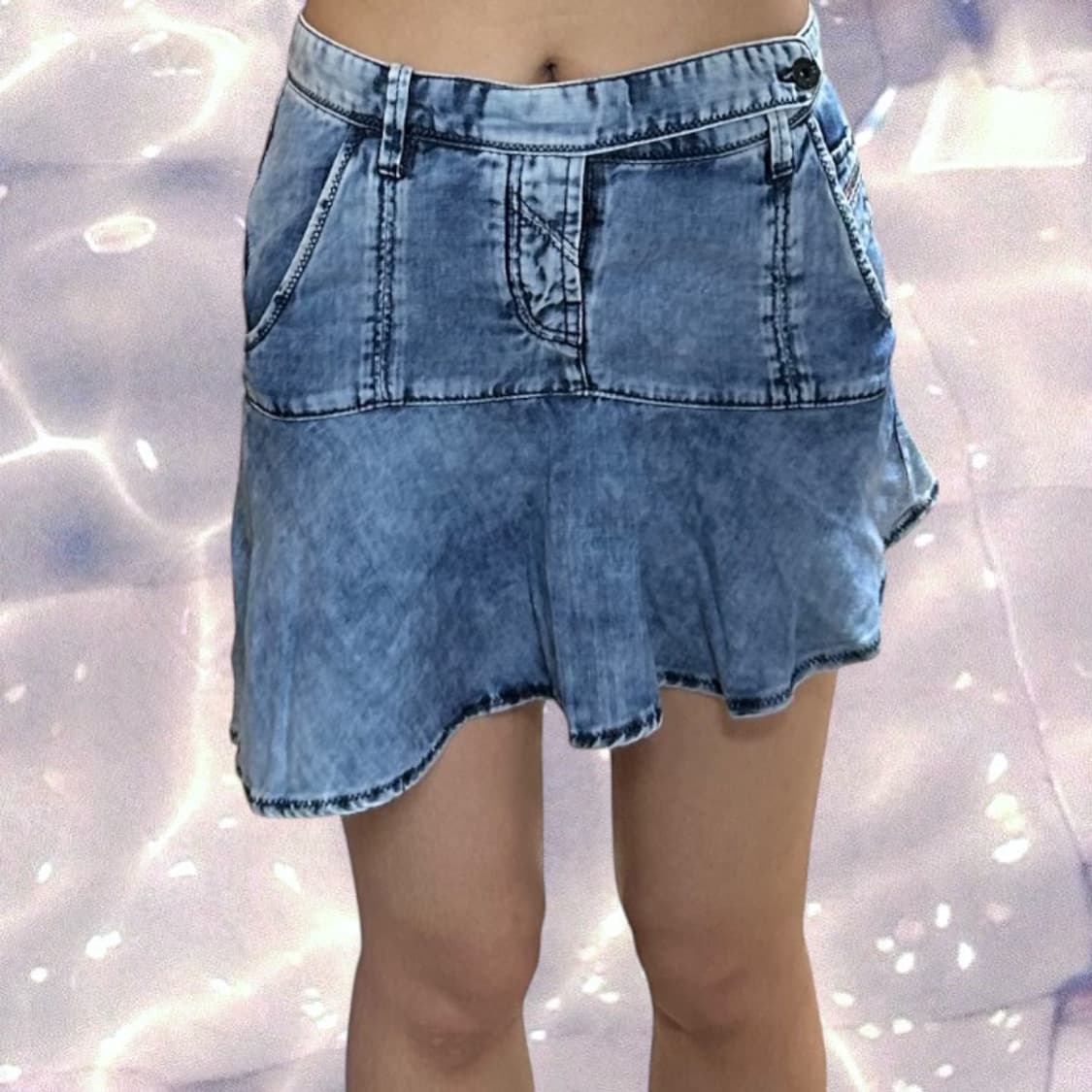 디젤 언발란스 워싱 청 데님 스커트 28 상품이미지2