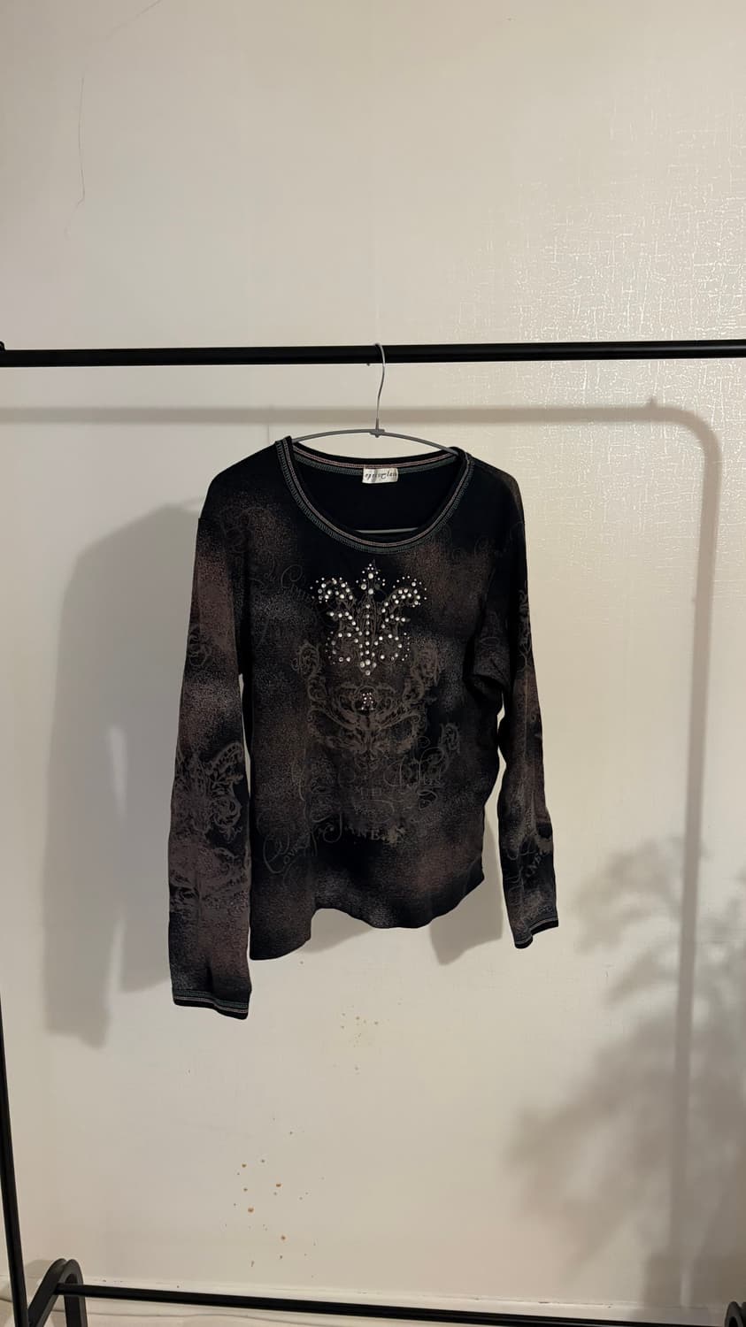 Y2k mood Vintage 2000s Gothic longsleeve 상품이미지1