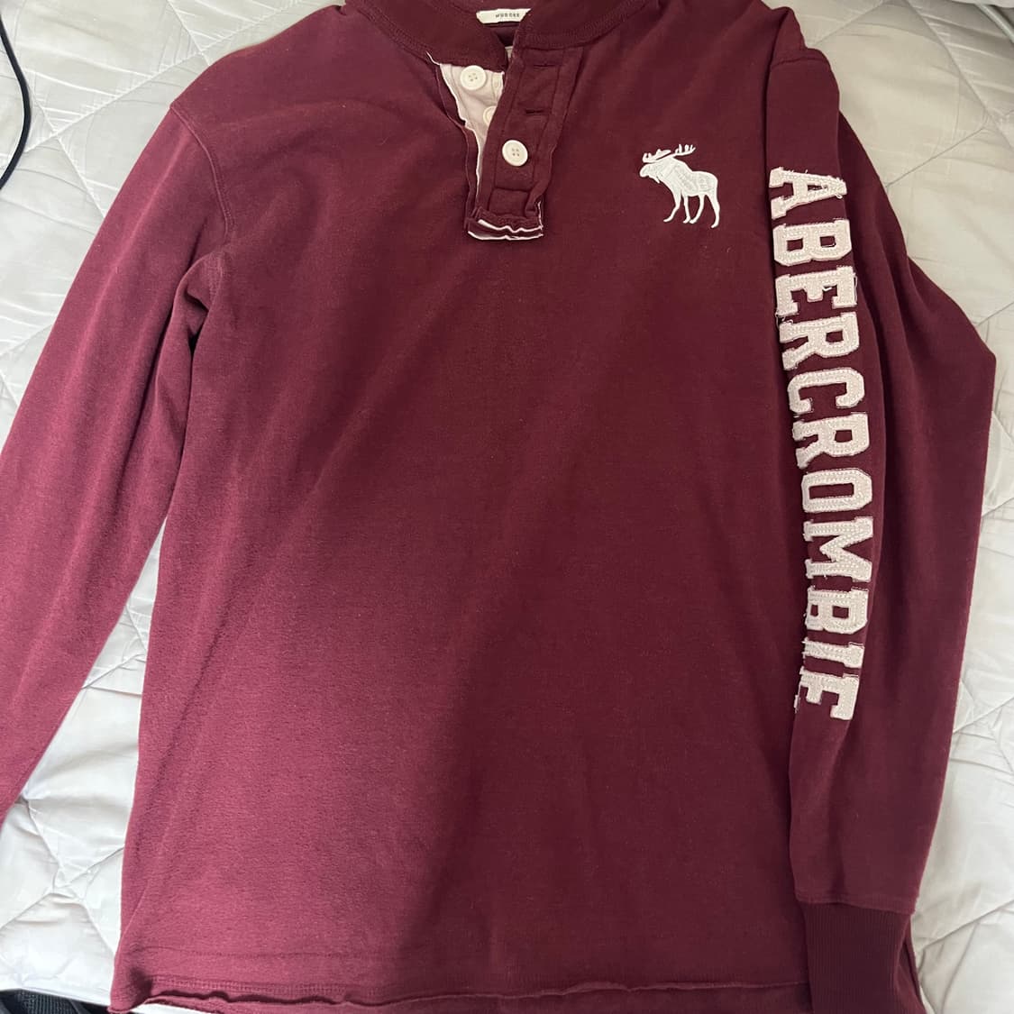 ABERCROMBIE 버건디 카라 맨투맨 상품이미지2