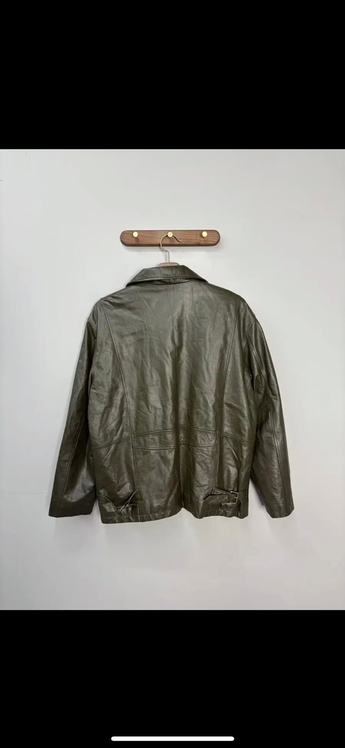 빈티지 딥 카키 소가죽 라이더재킷 H925 상품이미지4