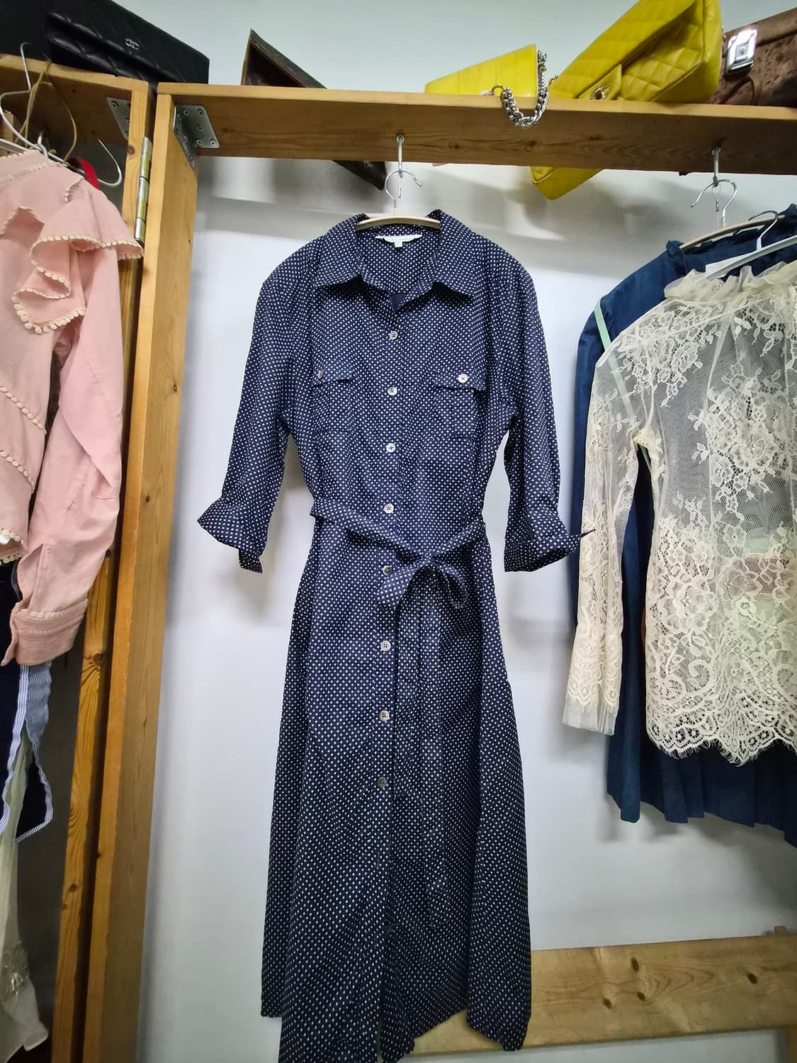 로라애슐리 도트 셔츠 원피스 상품이미지2