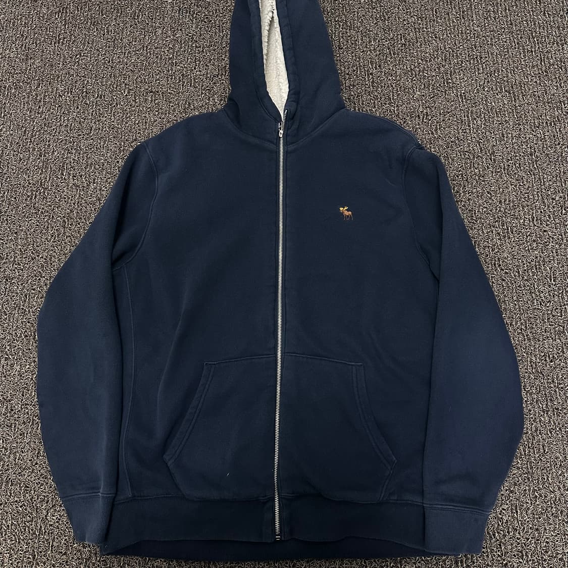 아베크롬비 뽀글이 털 후드집업 네이비 XL 상품이미지1