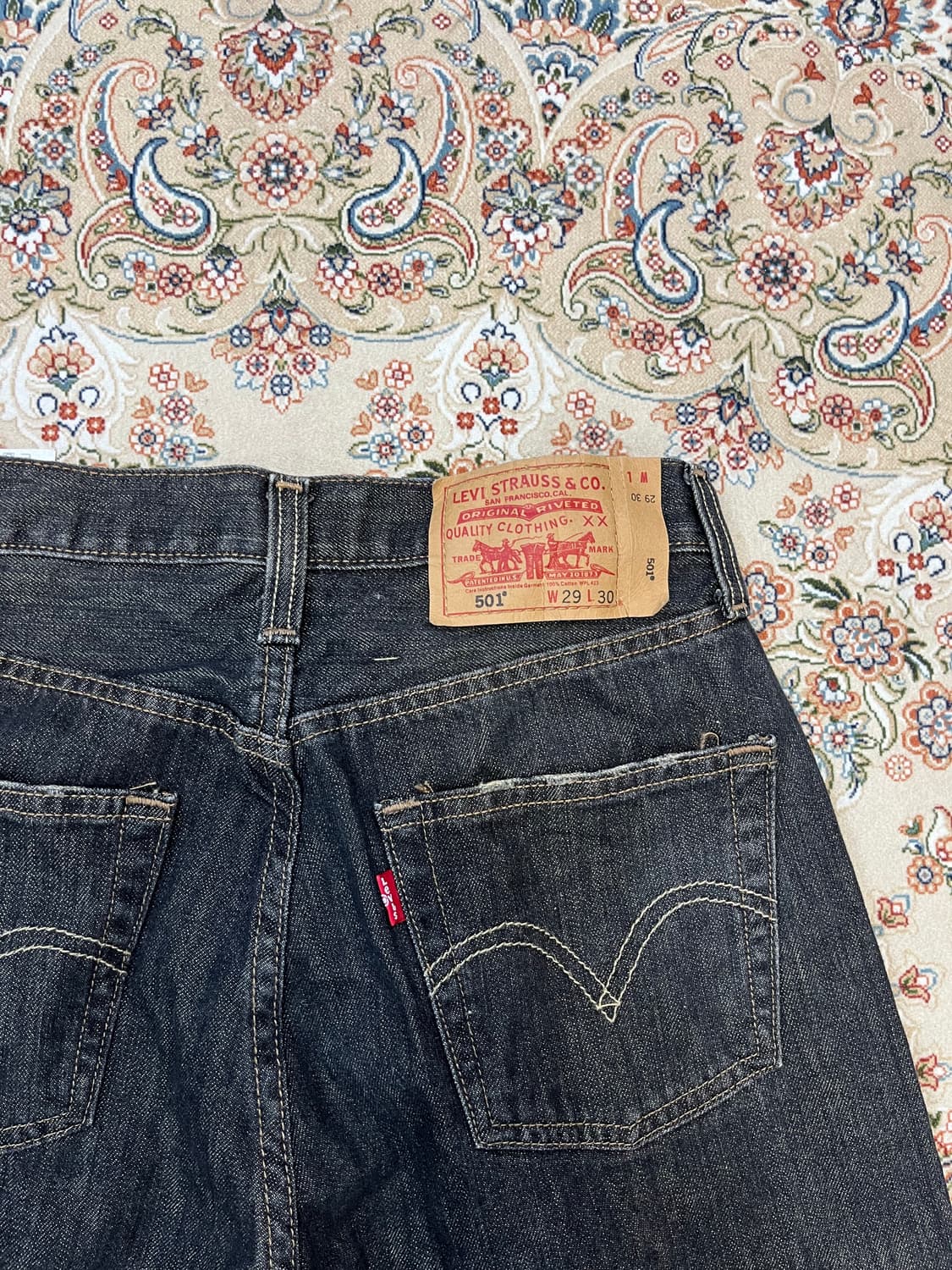 리바이스 501 흑청 데님팬츠 바지 상품이미지3