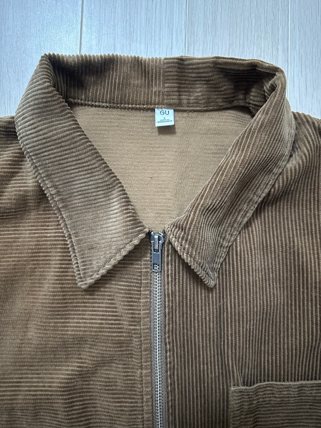 GU코듀로이집업셔츠재킷 [브라운-L] 상품이미지6