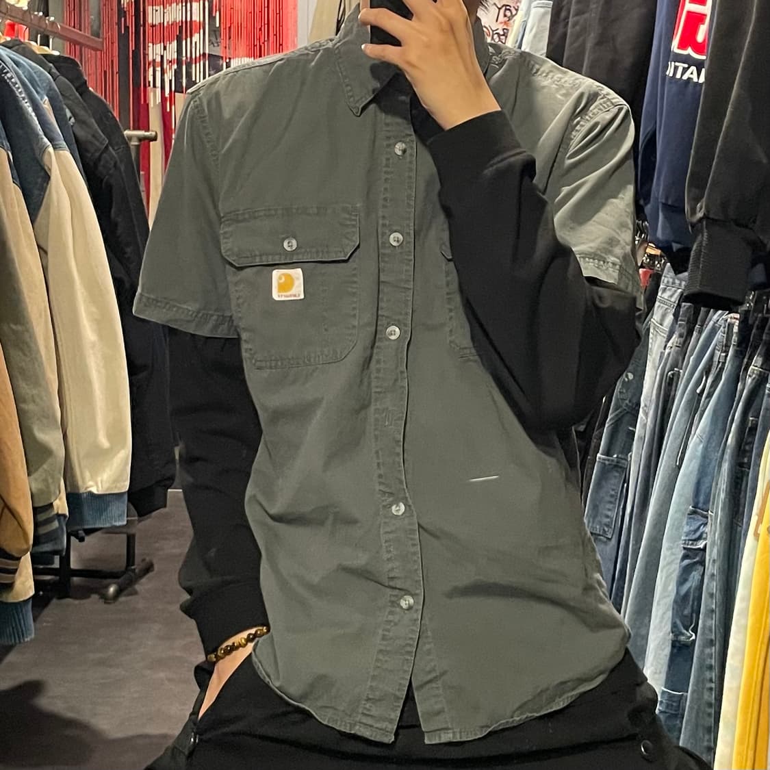 [IM] carhartt 칼하트 그레이 반팔셔츠 상품이미지1