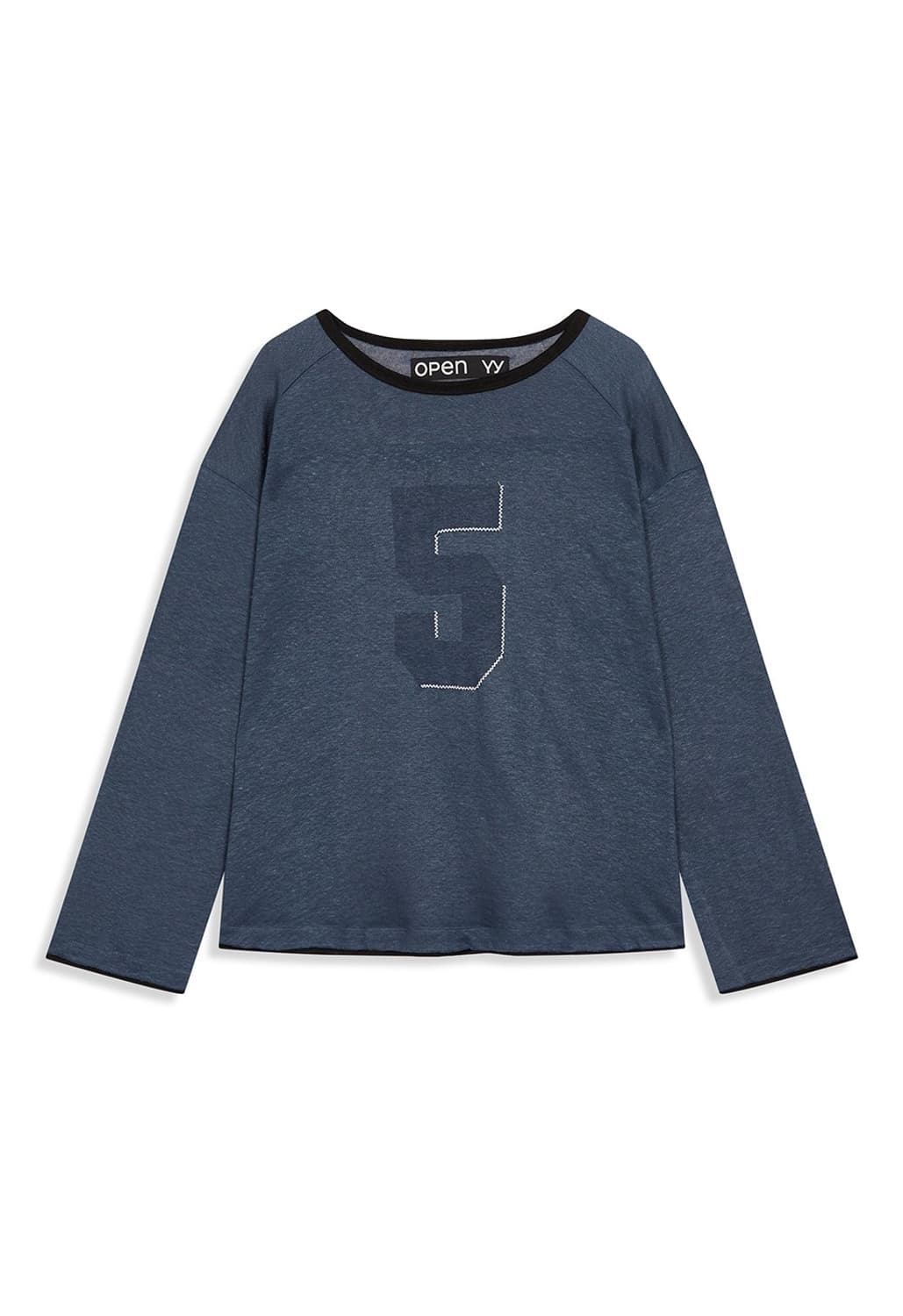 open yy OVERSIZED LINEN TEE, NAVY 상품이미지1