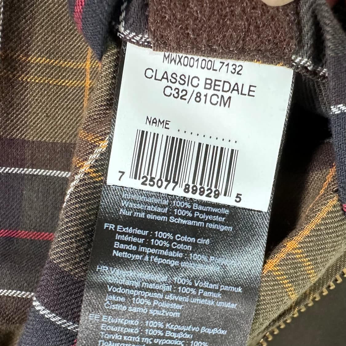 바버 클래식 뷰포트 왁스자켓 상품이미지9