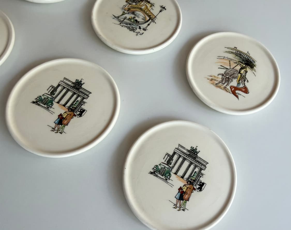 빈티지 세라믹 코스터 6개 세트  ( made in west german 상품이미지5