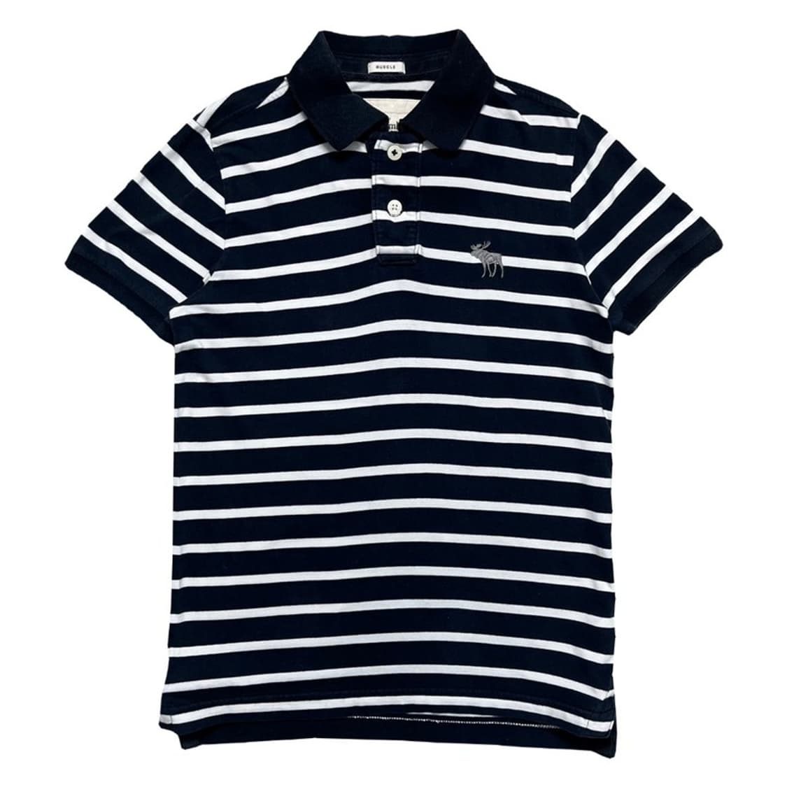  ABERCROMBIE & FITCH 스트라이프 카라티 네이비 S 상품이미지1