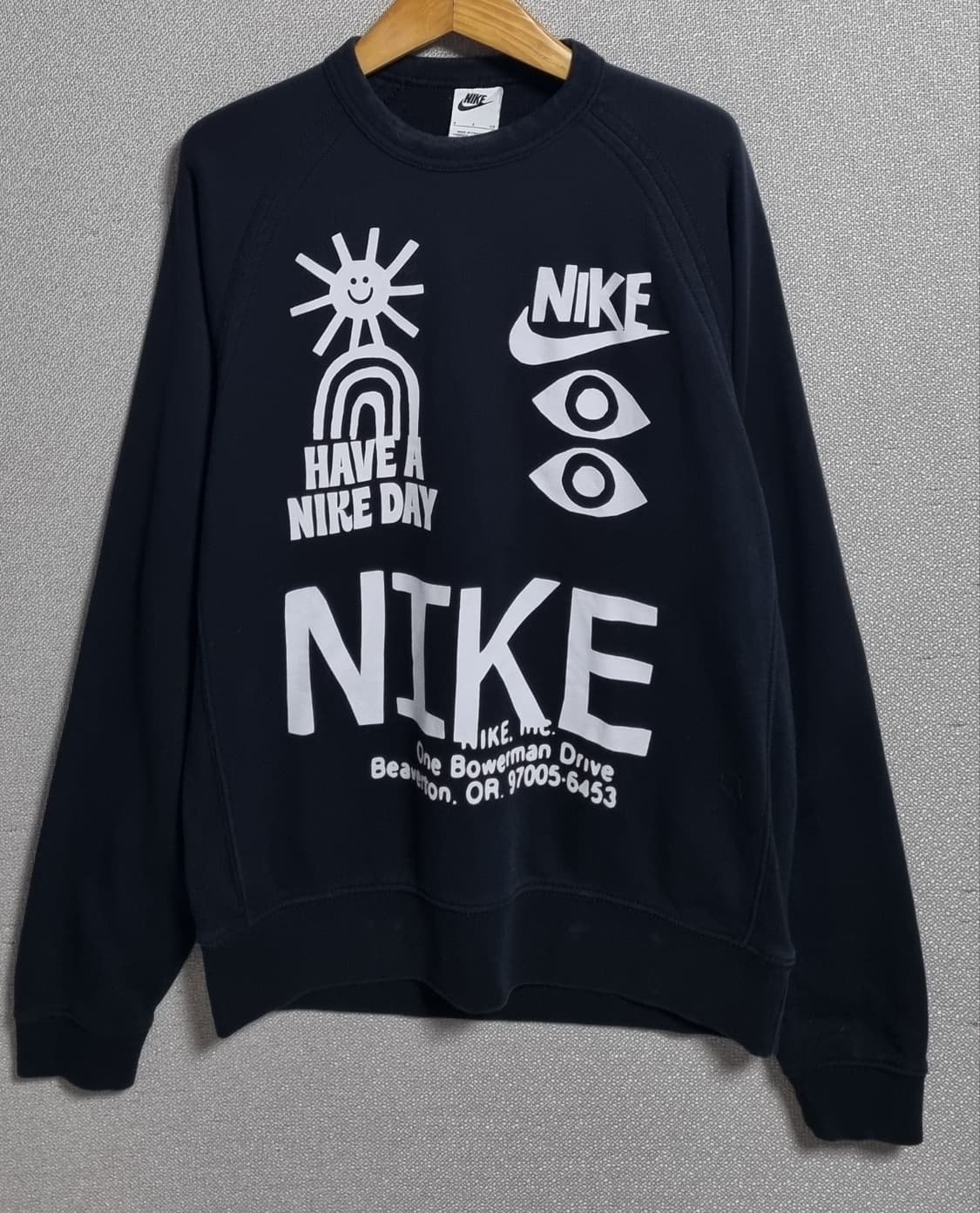 오버핏 S ) 나이키 블랙 맨투맨 상품이미지1