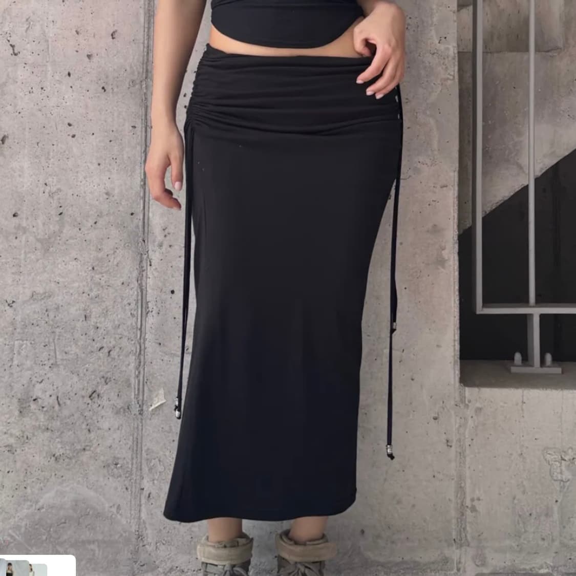 플리즈노팔로우 Moss Eyelet Shirring Long Skirt 상품이미지2