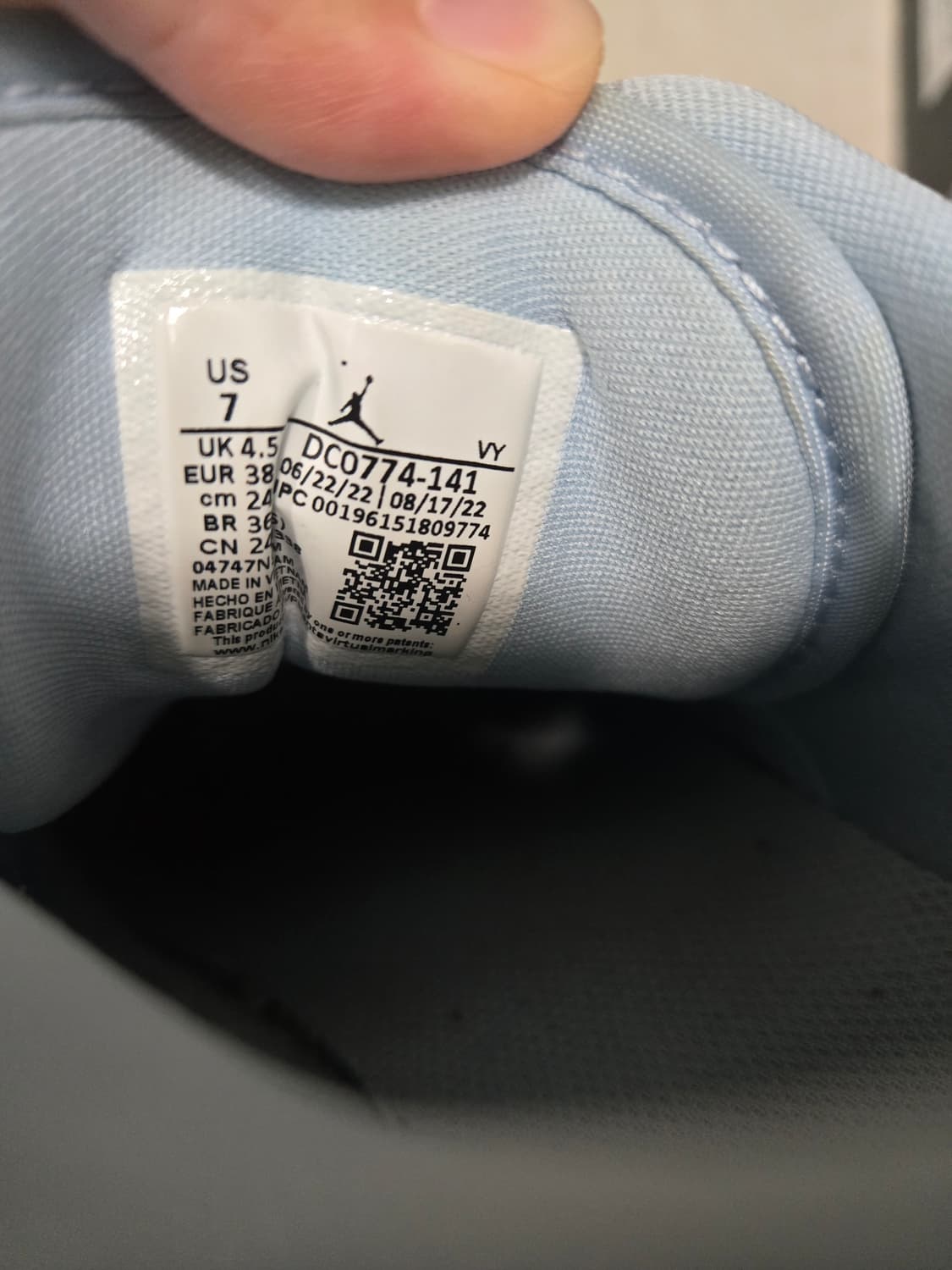 (W) 조던 1 로우 화이트 아이스 블루 240 상품이미지6