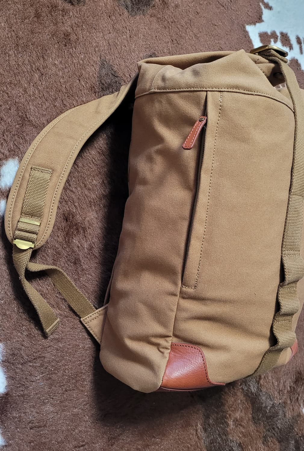 미국 직구 새제품 오르비스 하드 캔버스 가죽 백팩 상품이미지3