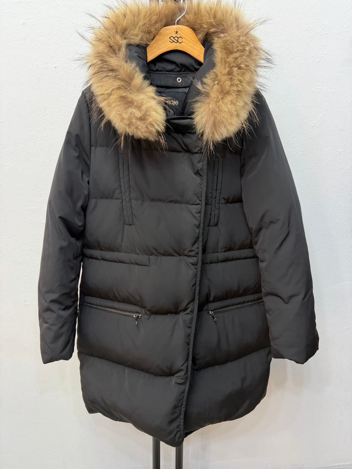 정품) 마쥬 블랙 라쿤 퍼 패딩 2 상품이미지1
