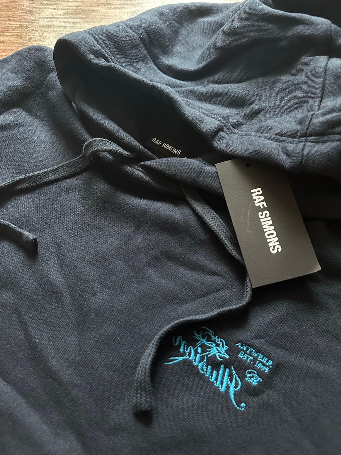 [L] 라프시몬스 19AW 일루션 후드 다크 네이비 새상품 상품이미지5