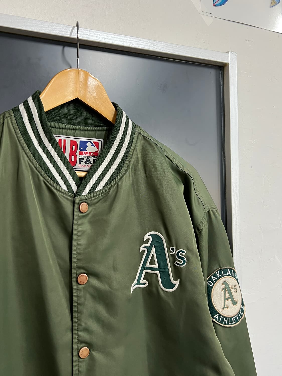 MLB f&f 오클랜드 애슬레틱스 스타디움 바시티 자켓 상품이미지2