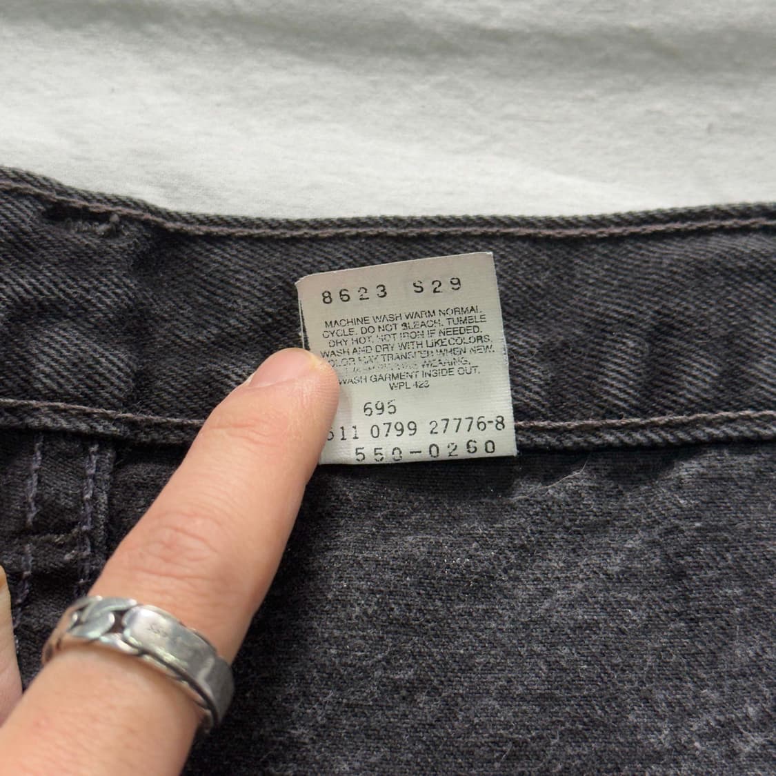 90s 리바이스 550 흑청 데님팬츠 W38 L32 상품이미지7