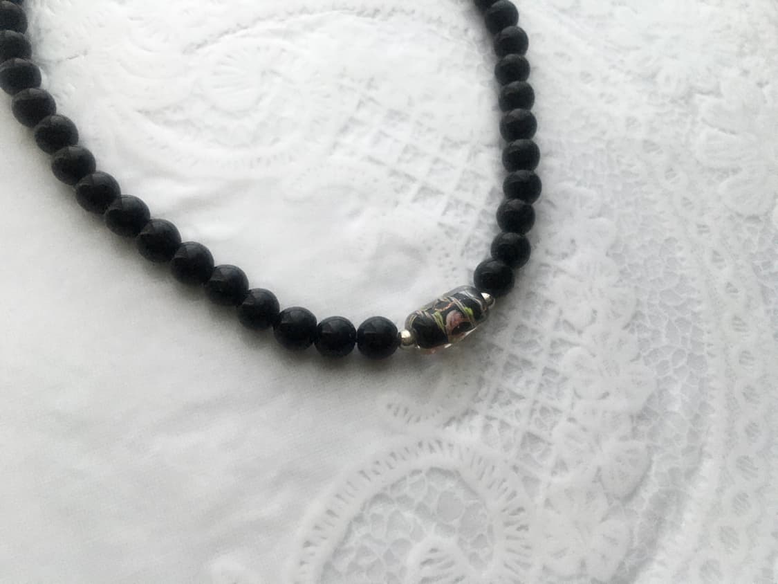 viburnum shop 블랙 로즈 장미 목걸이 상품이미지3