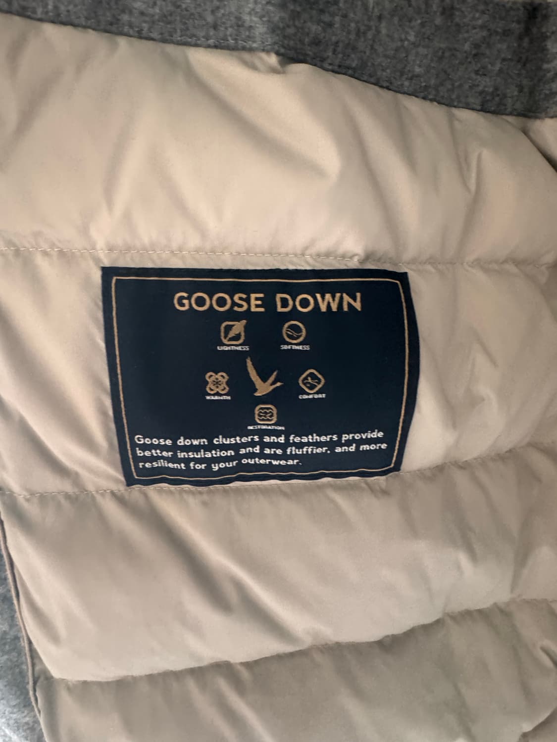 맨온더분 폭스퍼 울 구스다운 패딩 / 그레이 / 50 상품이미지4