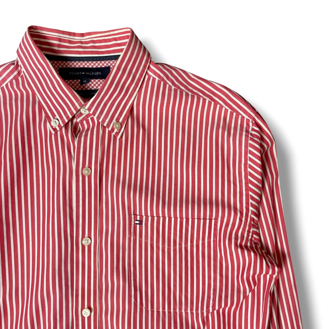 타미힐피거 레드 스트라이프 셔츠 M 상품이미지3