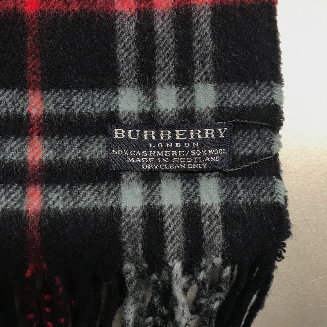 버버리 정품 캐시미어/울 머플러 네이비 상품이미지4