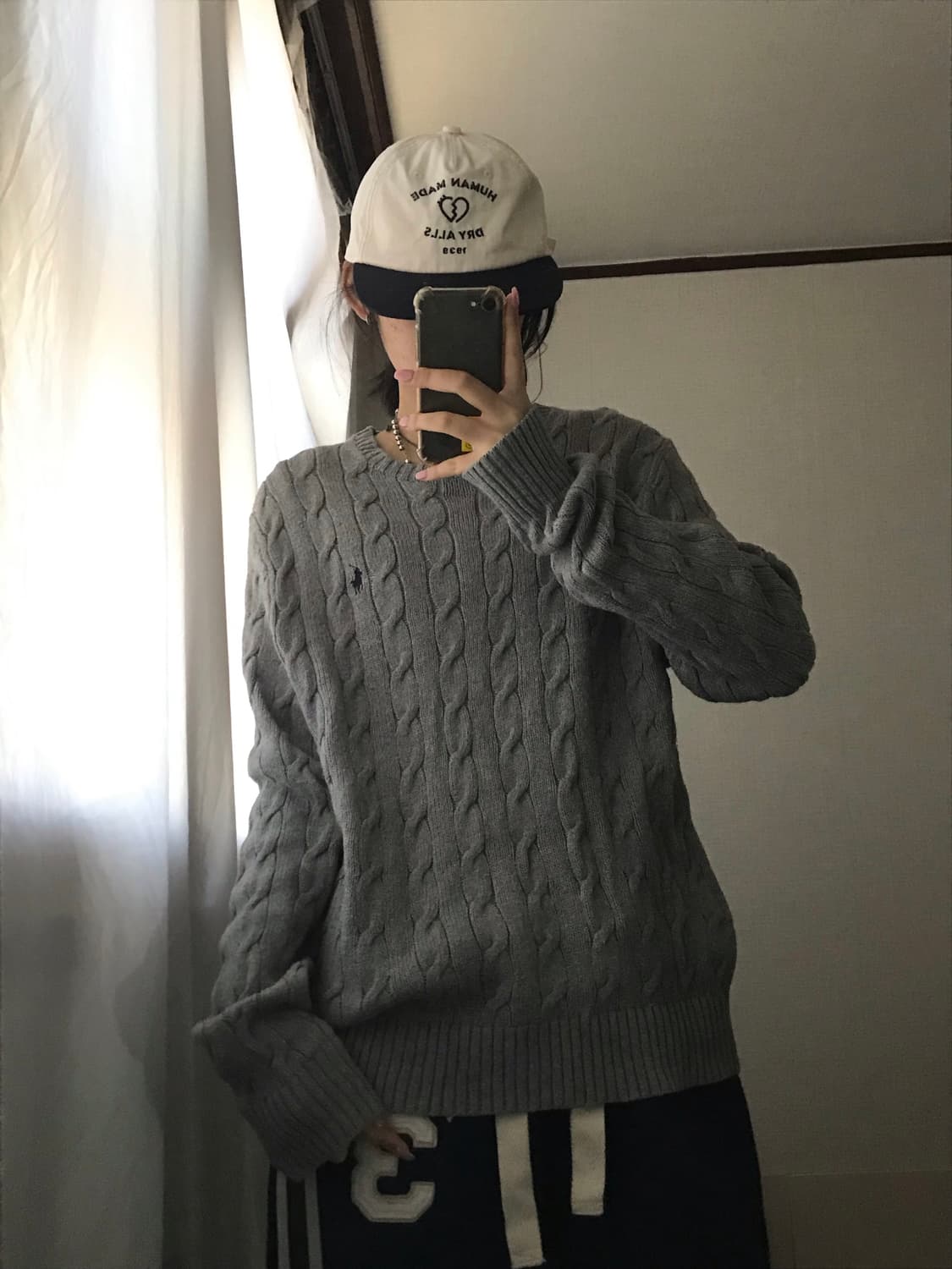 폴로 그레이 케이블 니트 상품이미지5