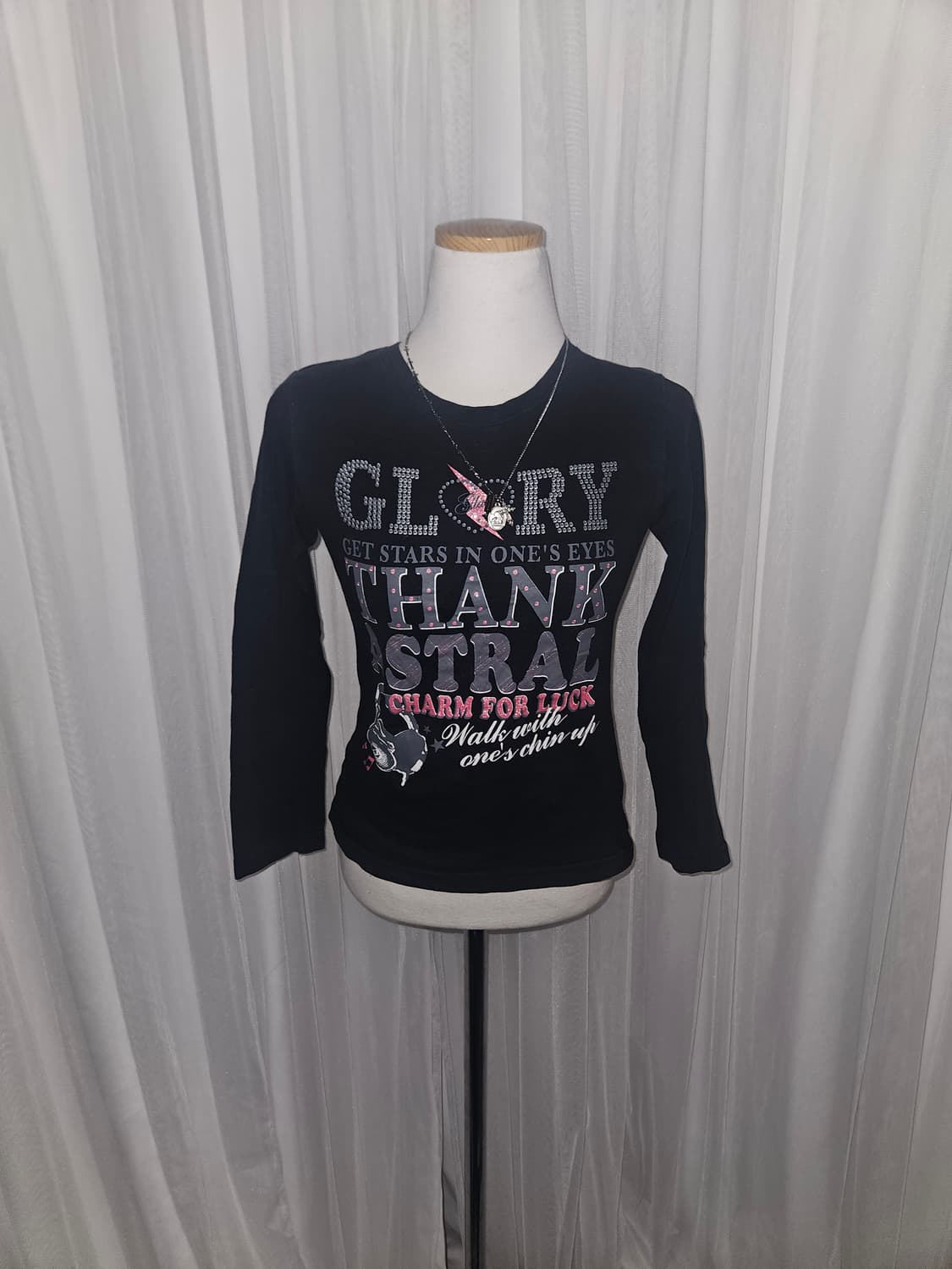 빈티지 y2k 캐캐체 아무 핑크 락스타 티셔츠 상품이미지2