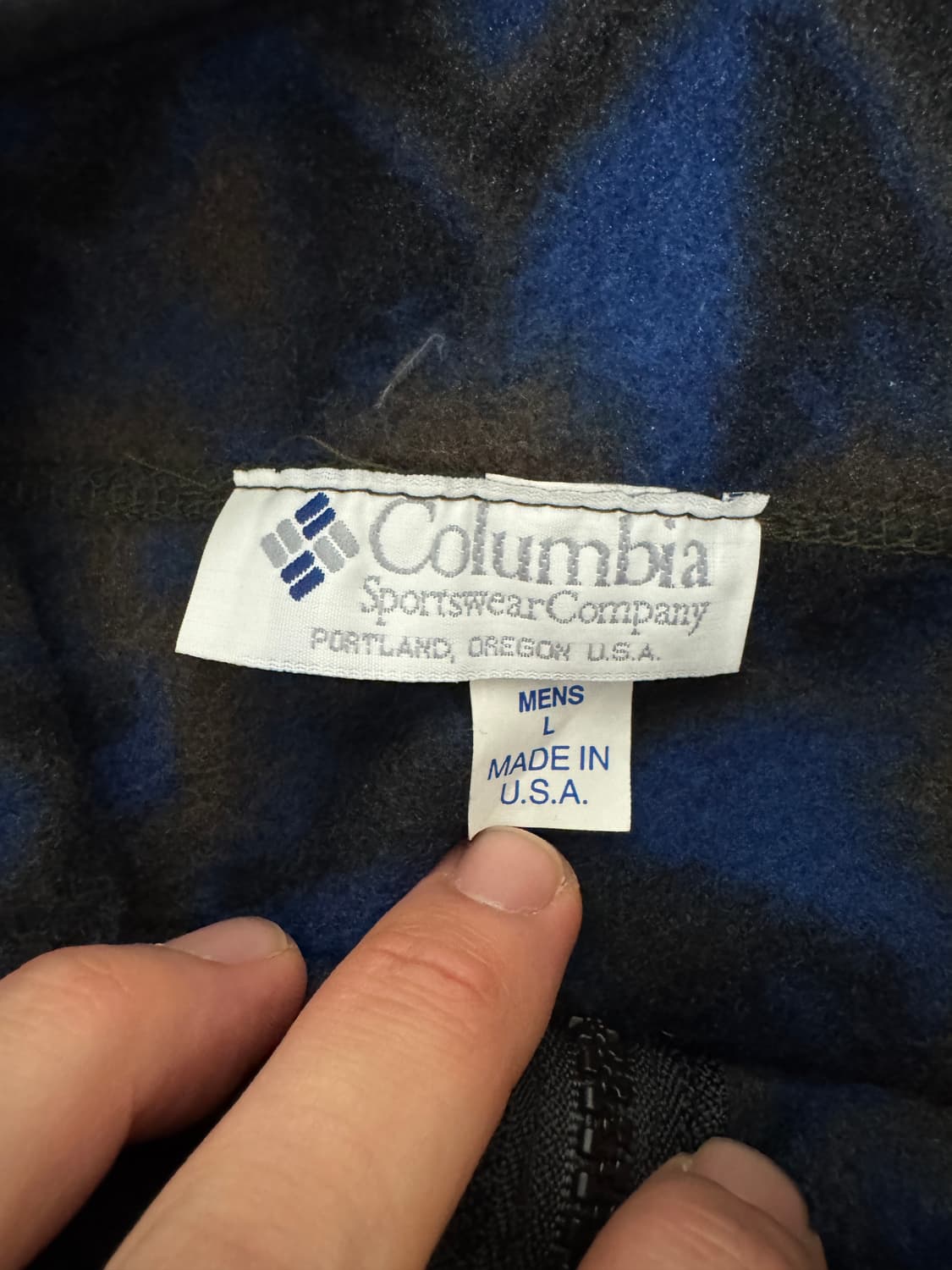 컬럼비아 아즈텍 프린트 트리발 패턴 쿼터 집 플리스 풀오버 블루 블랙 상품이미지4