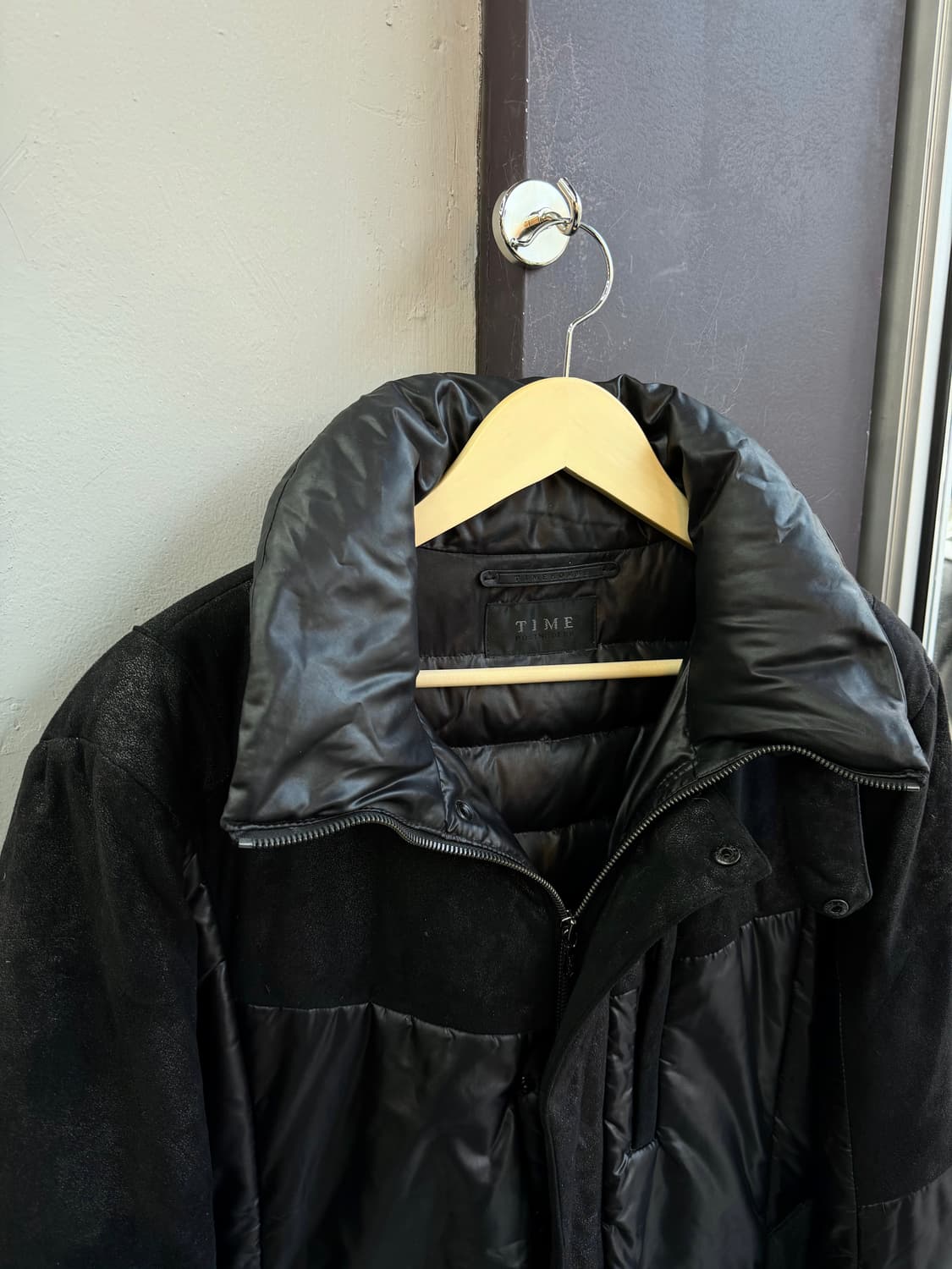 105~110/ 타임옴므 벨벳 블렌딩 나일론 구스다운 패딩 상품이미지4