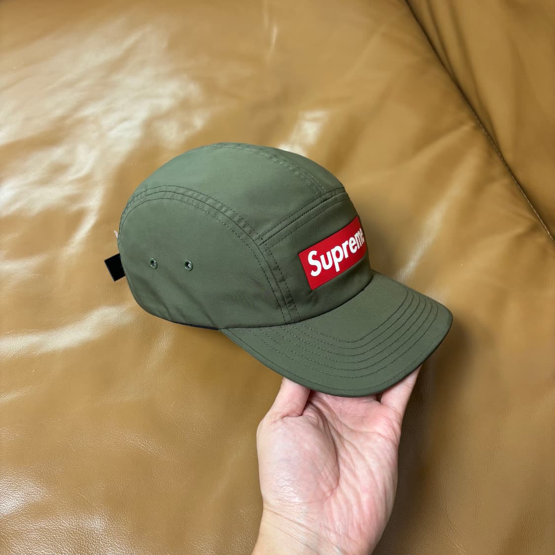 Supreme 슈프림 인셋 로고 올리브 카키 캠프캡 모자 (Khaki) 상품이미지3