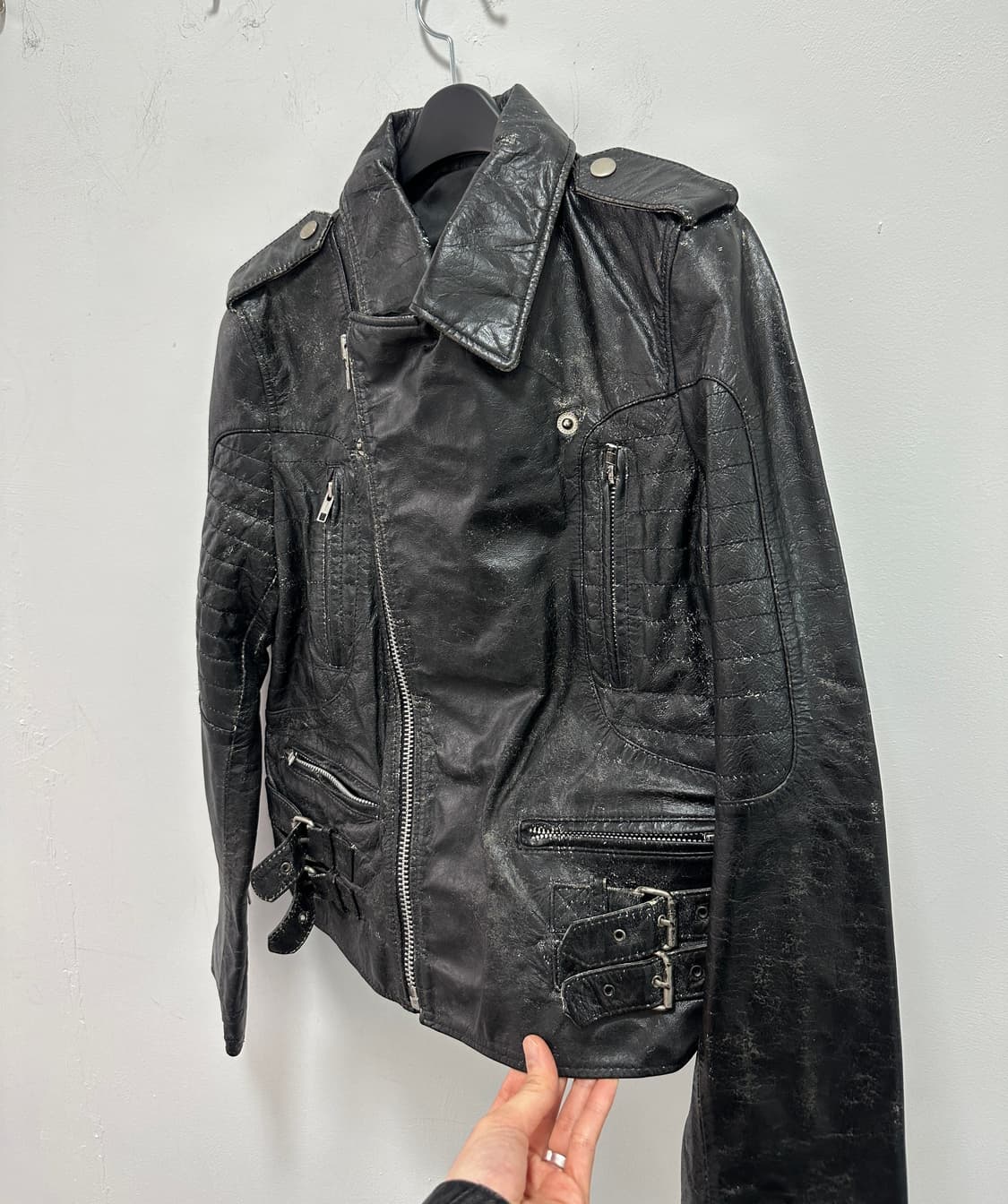 Garment washed distressed tanning sheeps 상품이미지4