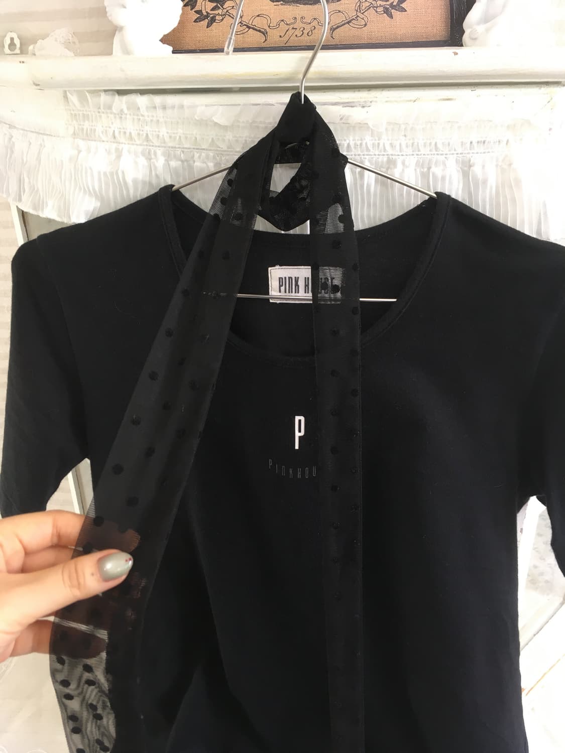 핑크하우스 블랙 프린팅 티셔츠 상품이미지9