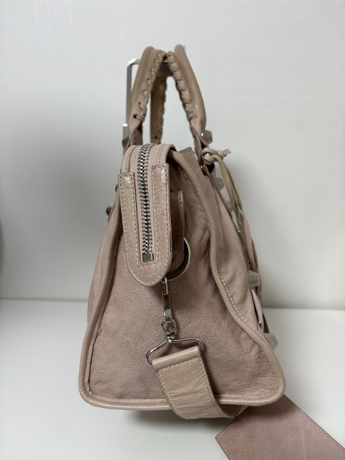 발렌시아가 파트타임 자이언트 모터백 핑크베이지 상품이미지3